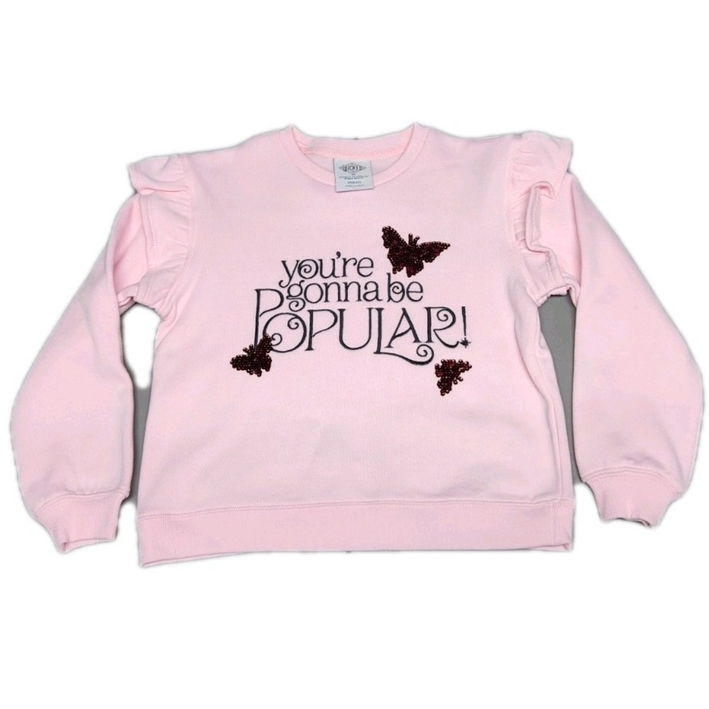 "Wicked" Girls Round Neck Long Sleeve Glinda Pullover Sweater, XS